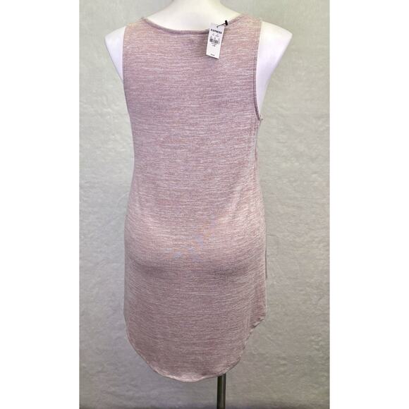 Express Scoop Neck Draped Hi Lo Tunic Knit Sleeveless Tank Top Dusty Rose Size L - Picture 2 of 9